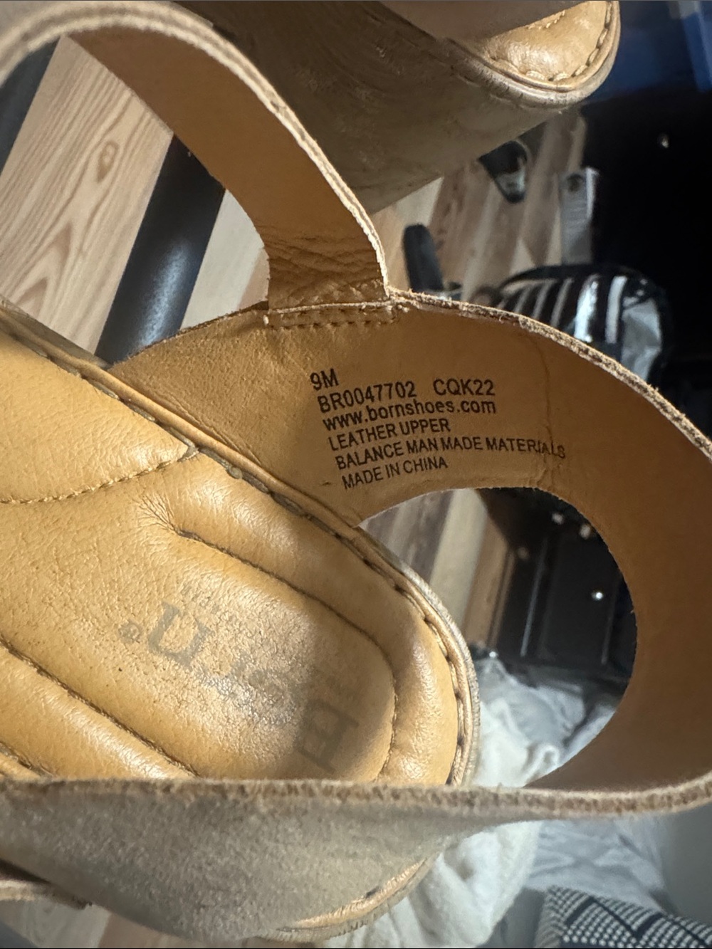 Born // Beige/Tan Wedge Sandals with Ankle Strap - Picture 3 of 6